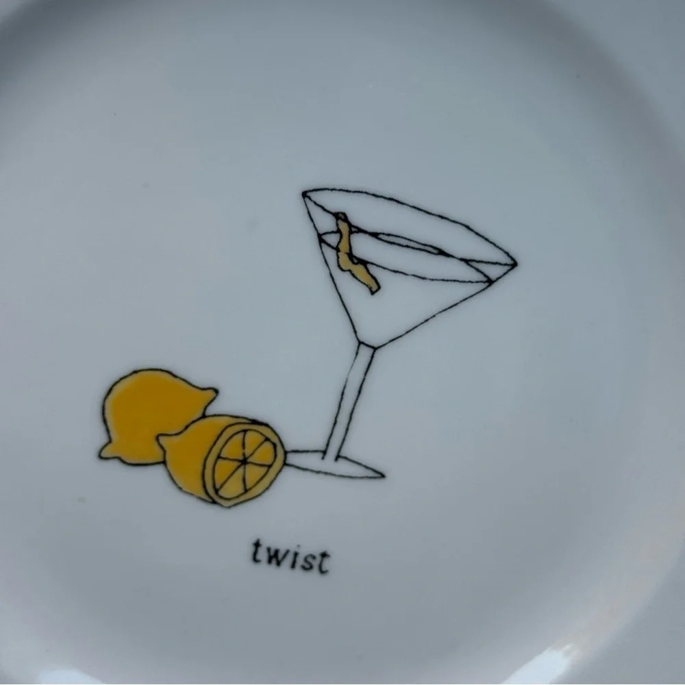 Ursula Dodge for Signature Set of 4 Martini  Illustration 6” Porcelain Plates